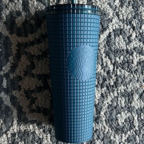 Starbucks 2023 Matte Navy Blue Soft-Touch Grid-Design Tumbler- Venti - Picture 6 of 6